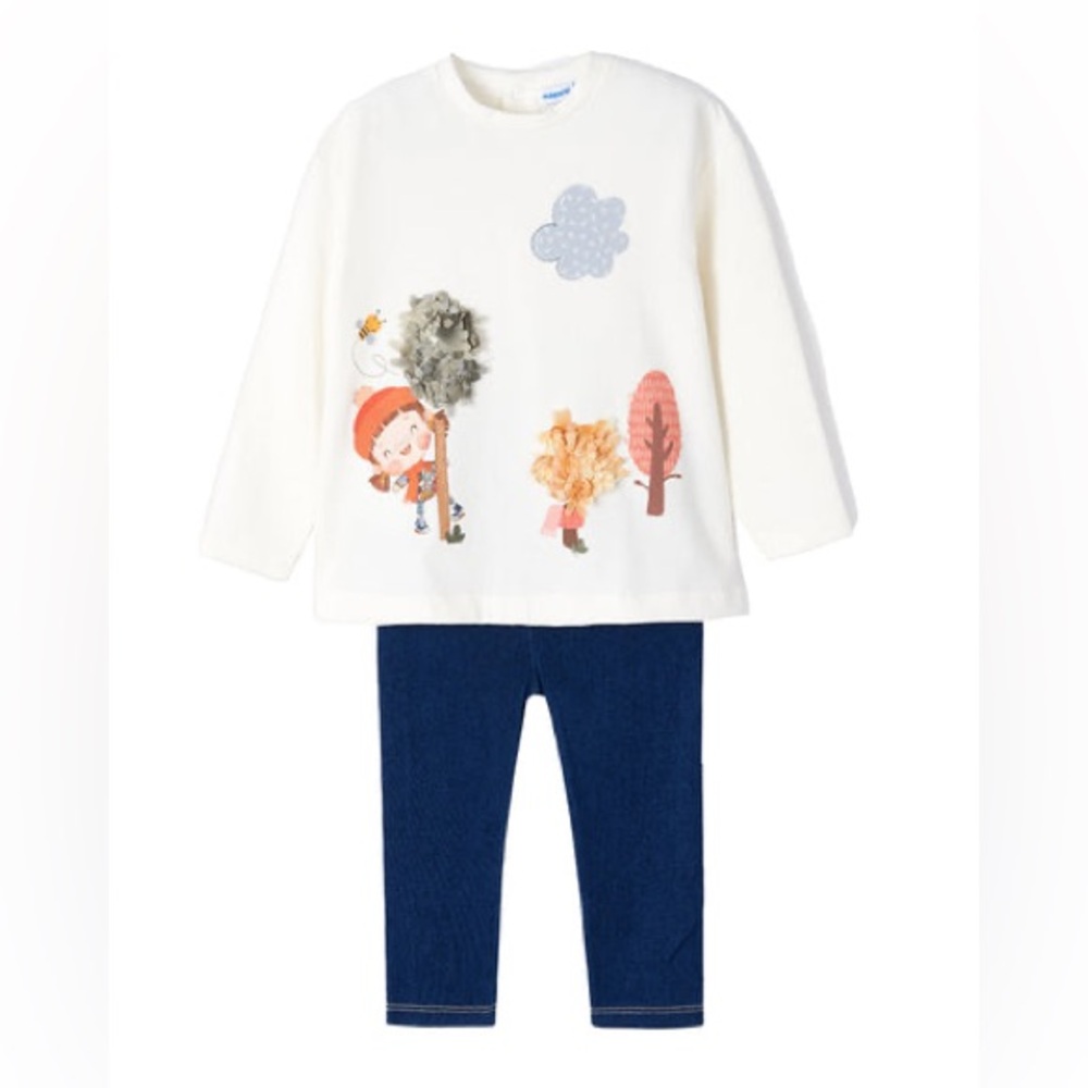 Mayoral White and Navy Kids Matching Set